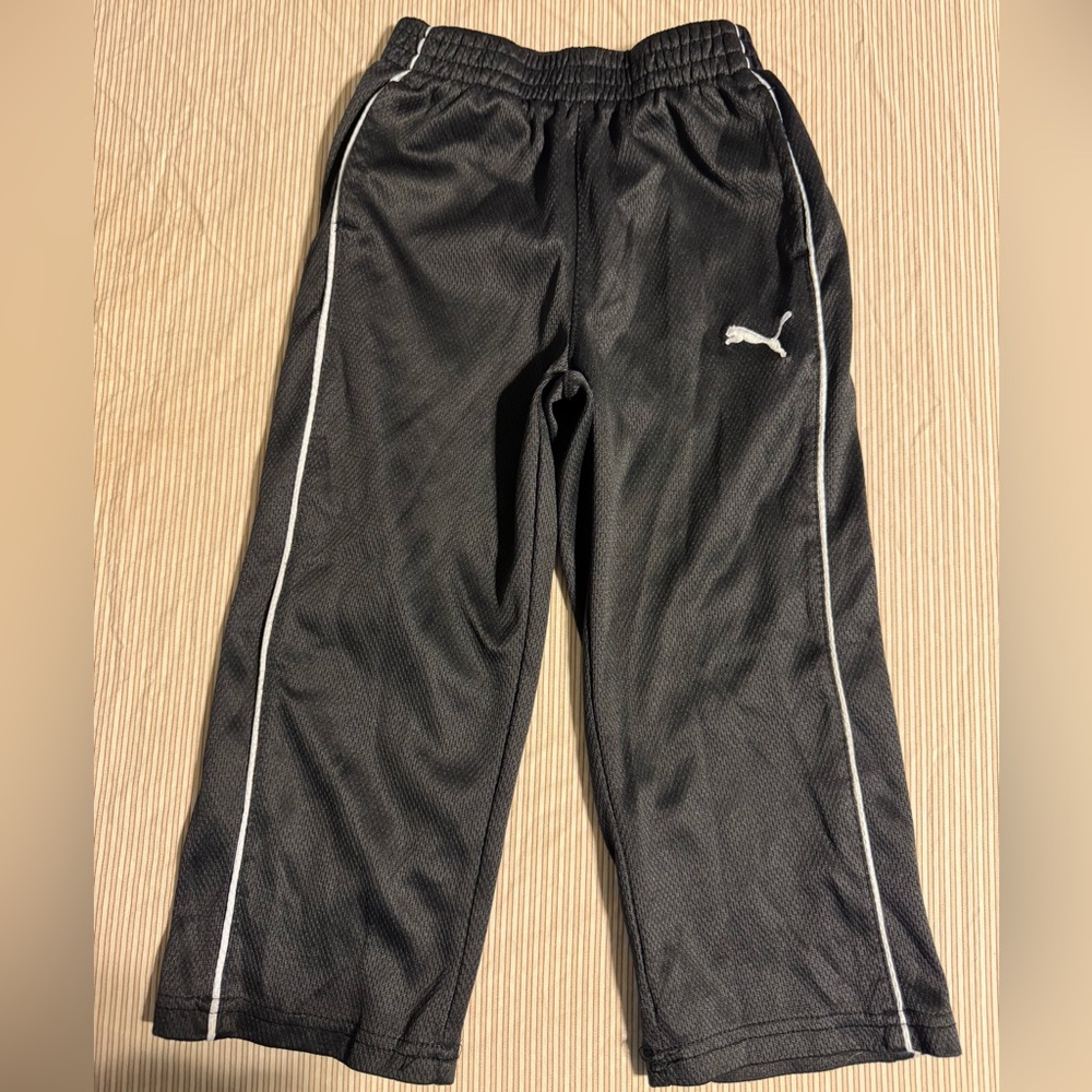 Puma Kids Black Sweatpants with White Accents